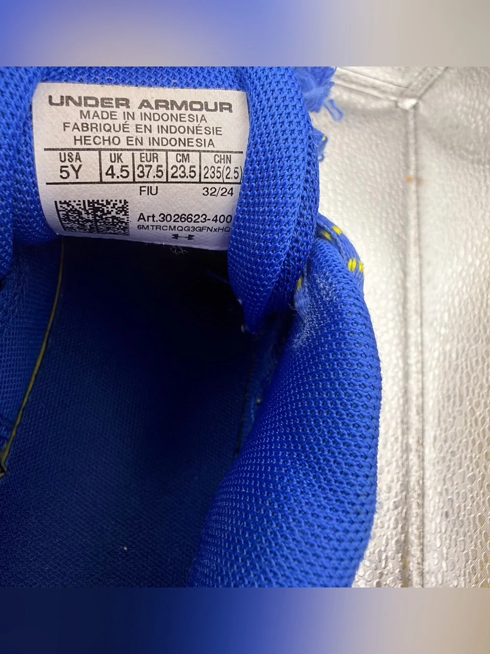 Under Armour Curry 3Z7 Blue Yellow White Basketball Shoes